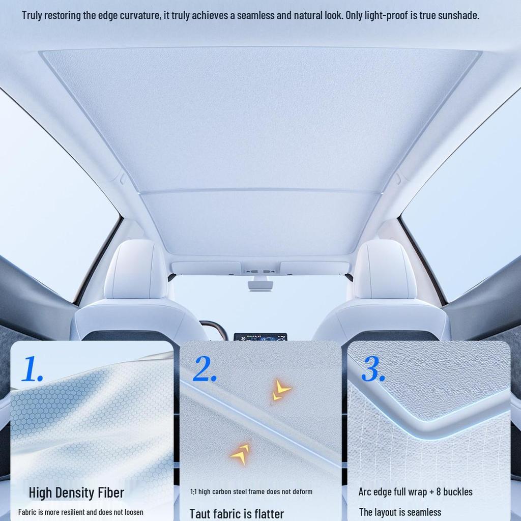 Tesla Model Y/3 Sunroof and Windshield Sunshade: Heat Insulation Accessory