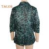 Chaqueta de traje de mujer con solapa, manga larga, un solo botón, estampado de leopardo en bloques de color, corte ajustado, ropa informal de negocios