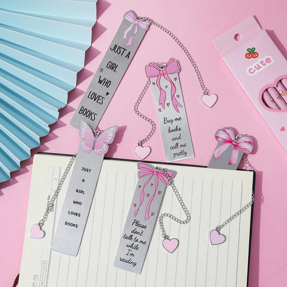 Cute Metal Stainless Steel Bookmarks Reading Lovers Reading Accessories Student Study Stationery Birthday Gift For Friends