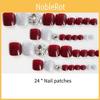 J-128 Wine Red Sparkle Toe Nail Stickers White-revealing Reusable Ins Style