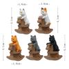 Small Figurines Decoration Car Dashboard Miniature Riding Rocking Horse Cats Ornament Center Console Mounted Cats Decoration