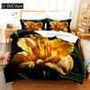 Yellow Flowers Queen Bedding Set Duvet Cover Set Bedding Digital Printing King Size Duvet Cover Set Bedding Set