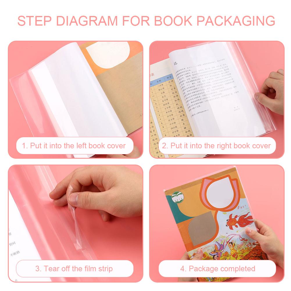Transparent Books Protector Waterproof Dustproof Full Protection Wear Resistant Books Wrapper For Students Textbooks Home Office