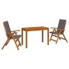 Garden Dining Set Natural Solid Wood Acacia