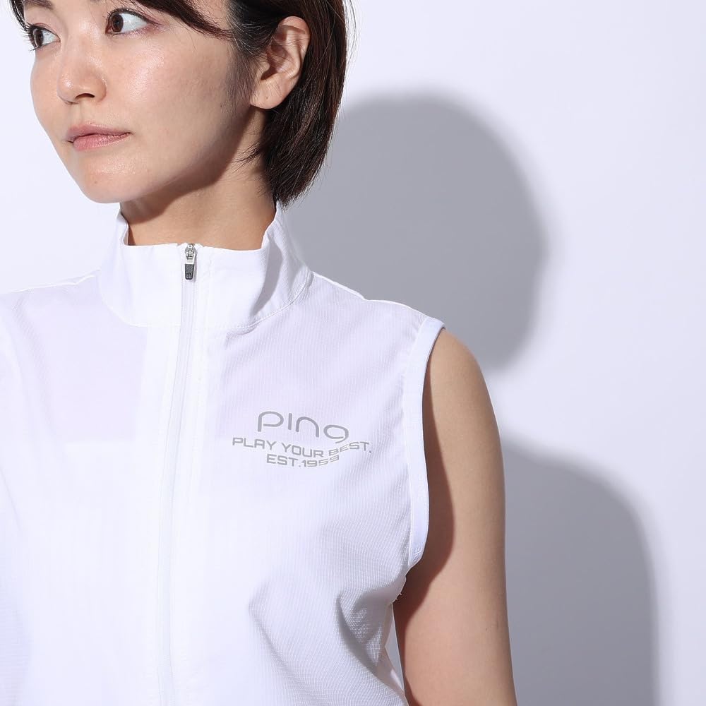 Blouson Removable Antibacterial and Golf Outerwear M [Pin Apparel] Women's 2-way Full-zip (with Sleeves, Deodorizing) / / 622-4120200 030_White