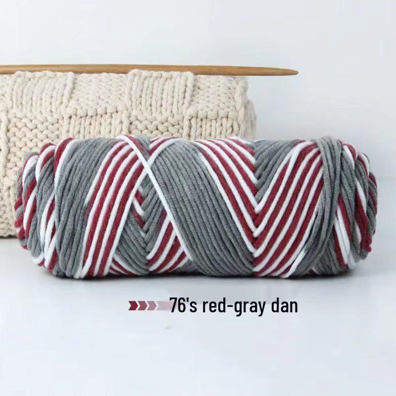 8-Strand Cotton Wool Yarn for Scarf DIY - Thick, Soft Thread with Silk Elements