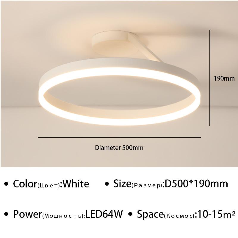 Modern Minimalist Ring Led Ceiling Chandelier Dimmable for Dining Living Room Center Table Bedroom Lusters Luminaires Decor Lamp