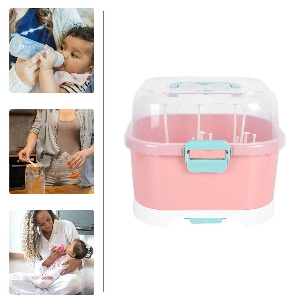 With Cover Nursing Bottle Storage Box Dustproof Baby Bottle Organizer Outdoor Travel