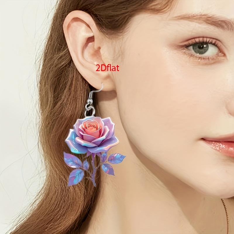 Cross-Border Acrylic Rose Earrings: Perfect for Christmas, Valentine's, Mother's Day & Holiday Gifts