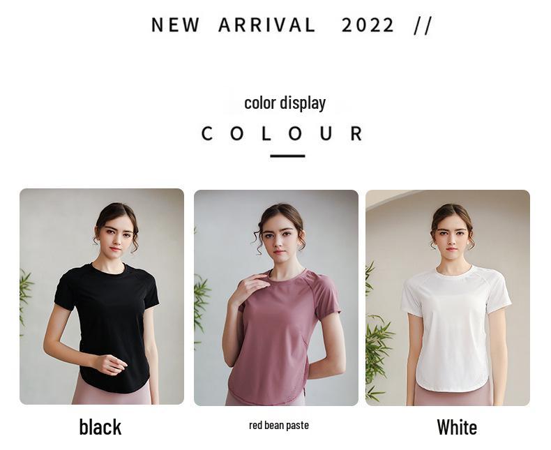 Women's Quick-Dry Short Sleeve Yoga Top - Loose Fit, Nylon, Summer Sportswear