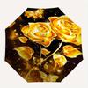 Golden Roses Butterflies Theme 8 Bone Hand Automatic Folding Umbrella, Compact and Portable Design, A Perfect Gift for Birthday, Christmas O