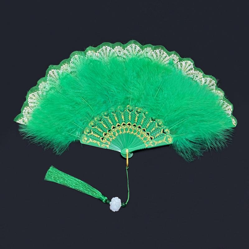 Elegant Feather Fan: Lolita Cheongsam Style for Dance, Wedding, & Photography