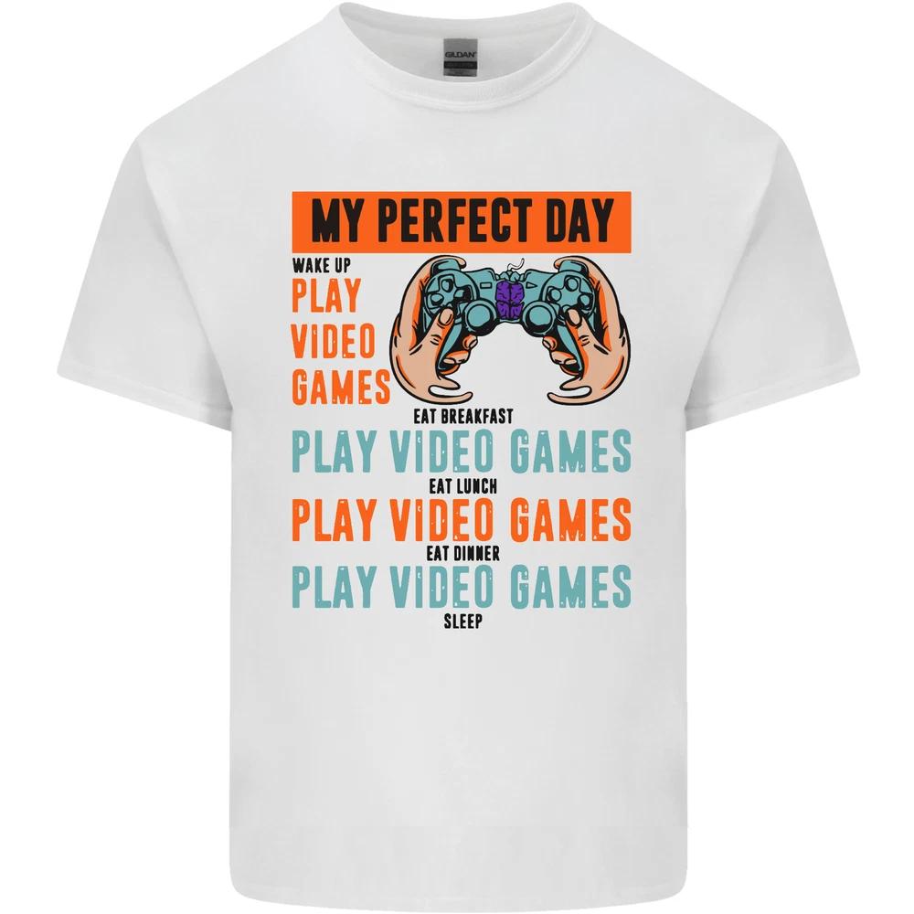 My Perfect Day Video Games Gaming Gamer Unisexs Light Cotton TShirt S