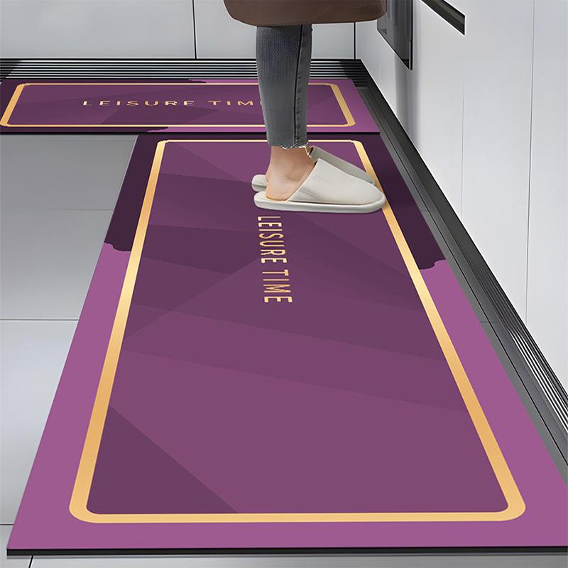 Morandi Style Square Kitchen Foot Pad Water Absorption Oil-absorbent Mat for Household Easy-to-make Soft Diatom Mud Floor Mat