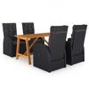 Day and Night - Day and Night Garden Dining Set 5 Pieces Black