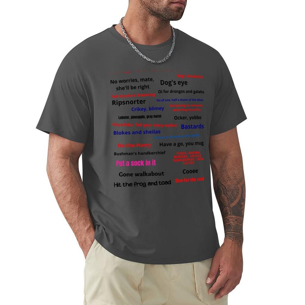 21 Phrases To Help You Talk Like an Aussie T-Shirt Anime Tshirt Vintage Clothes Mens Workout Shirts