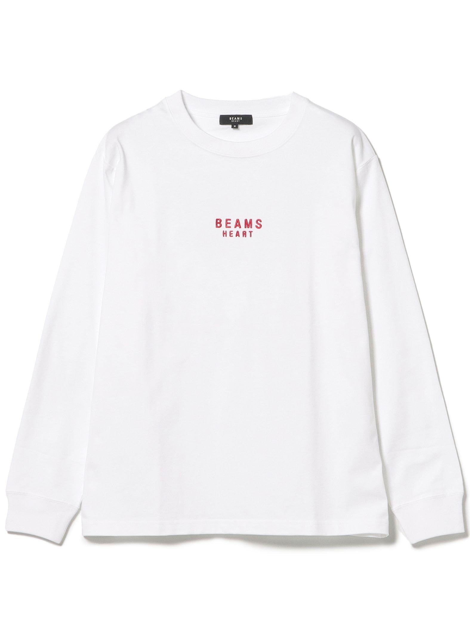 

Beams Heart Men s Logo Embroidered Long Sleeve T-Shirt, White/Red, XL, 42140299639