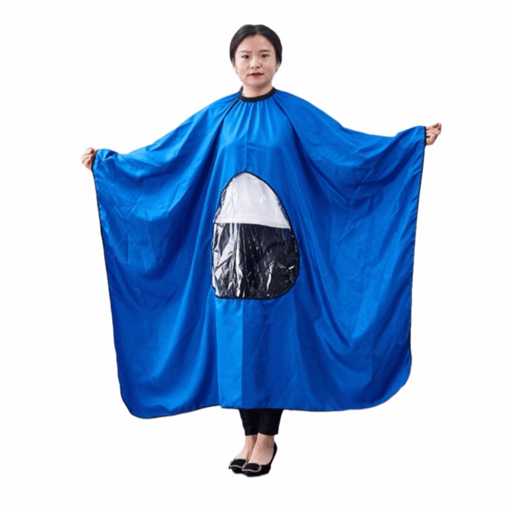 Adjustable Buckle Straps Transparent Window Visible Apron Hairdressing Gown Cape Home Use
