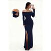 Autumn European & American Women's One-Shoulder Slim-Fit Slit Evening Gown