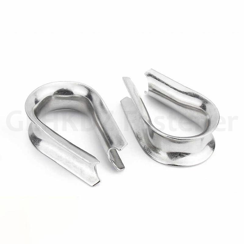 M2-M28 316 Stainless Steel Cable Wire Rope Protective Sleeve Wire Rope Clamp Thimbles Rigging Chicken Heart Ring Fixing