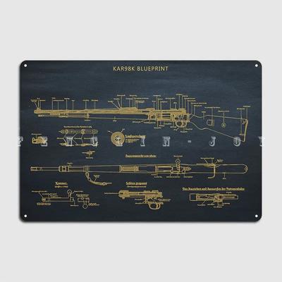 Kar98k Metal Plaque Poster Pub Club Bar Customize Wall Plaque Tin Sign Posters