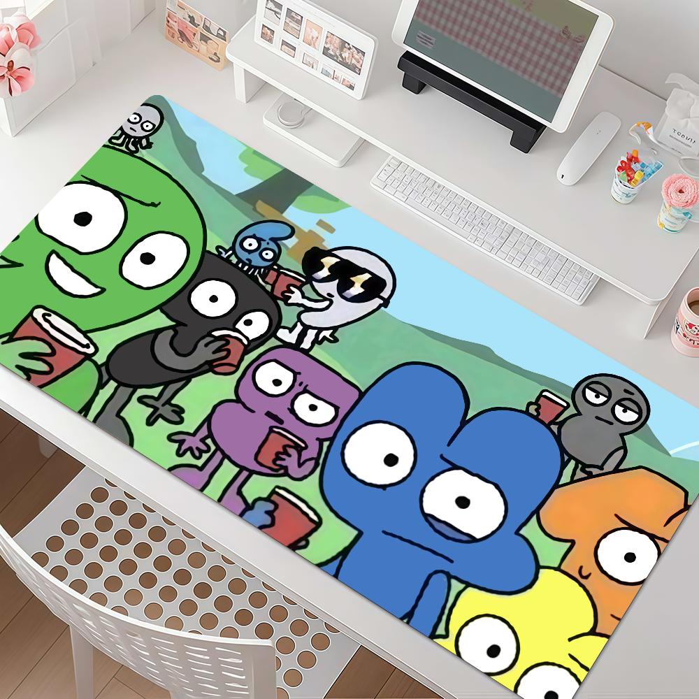 Tappetino per Mouse Carino Cartone Animato B-BFDI Bordo in Gomma Antiscivolo Bloccato Spesso Tappetino da Scrivania per Laptop da Gioco
