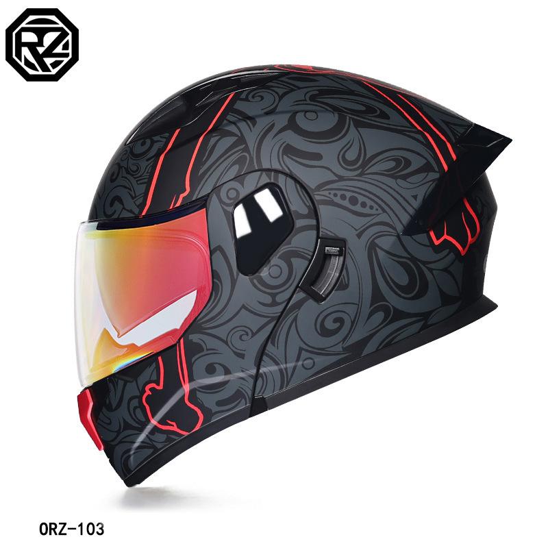 Orz New Helmet Facelift Helmet Motorcycle Helmet Motorcycle Dual Lens Men's And Women's Four Season Motorcycle Cruise Helmet Large Size