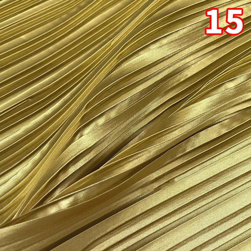 Pleated Satin Fabric By Meter for Needlework Dress Skirt Costume Clothes Diy Sewing Cloth Soft Glossy Smooth Plain White Pink