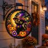Entryway Holiday Decor Solar Halloween LED Hanging Sign Light, Outdoor Waterproof Lighted Handcrafted Resin Signs for Porch Yard Garden Halloweens