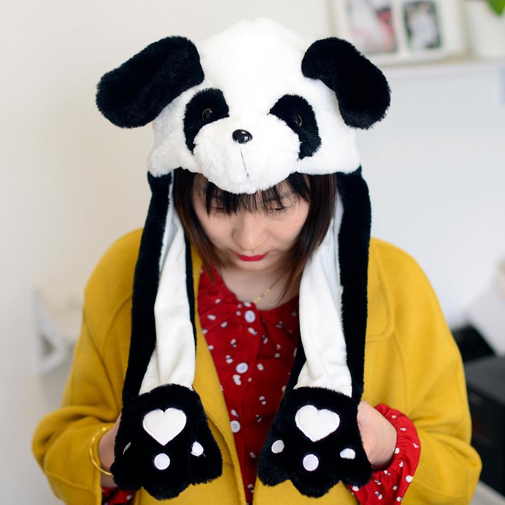 Adorable Panda Hat with Moving Ears - Cute Performance Prop, Gift, or Souvenir