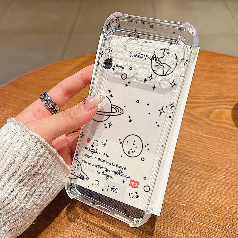 Modern Colorful Stars Pattern Case For Google Pixel 9 Pro XL 9A Shockproof TPU Silicone Clear Soft Cover
