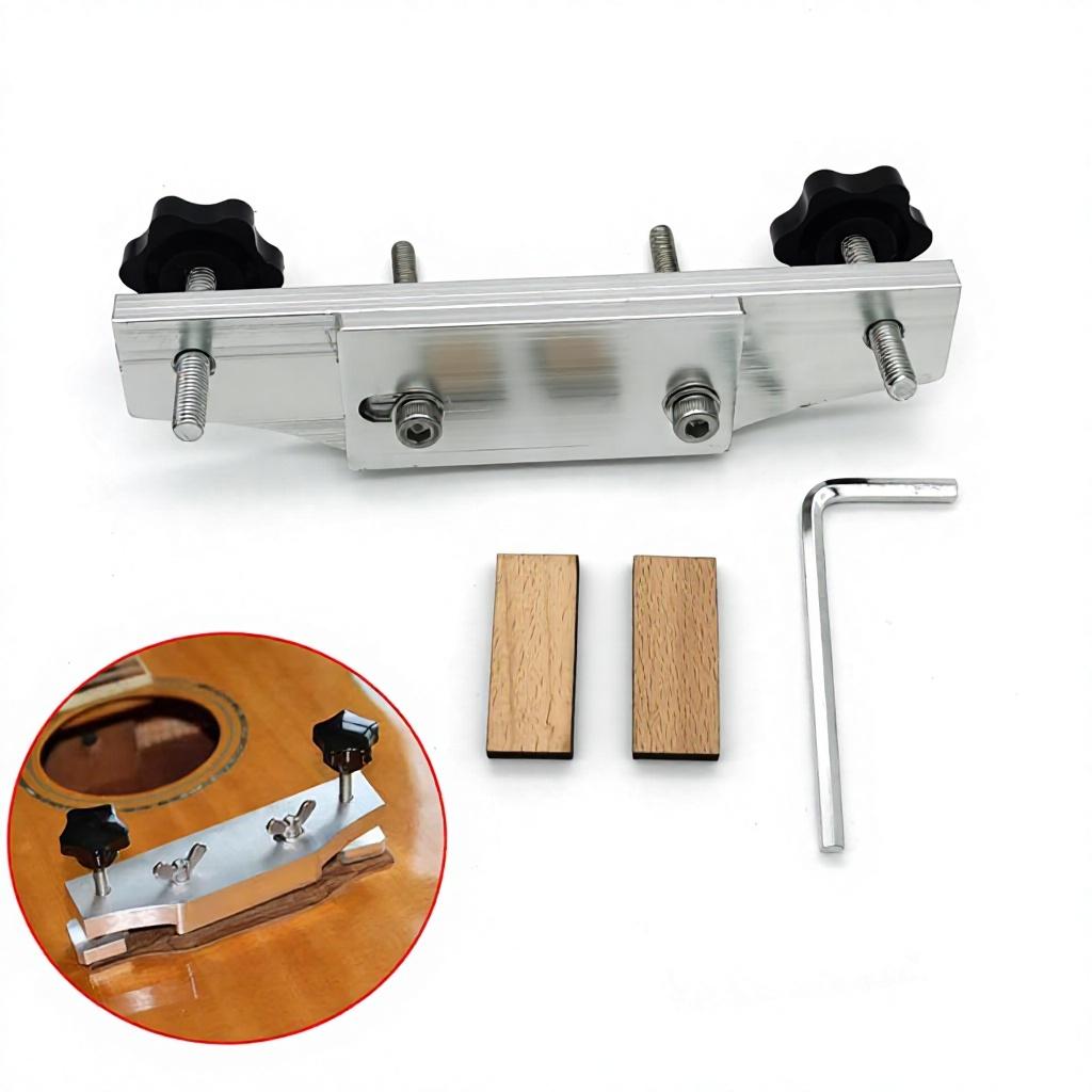Aluminum Alloy Wood Block Acoustic Guitar Bridge Gluing Repair Clamp for Re-gluing a Loose Delaminated Bridge Hand Tool серебряный