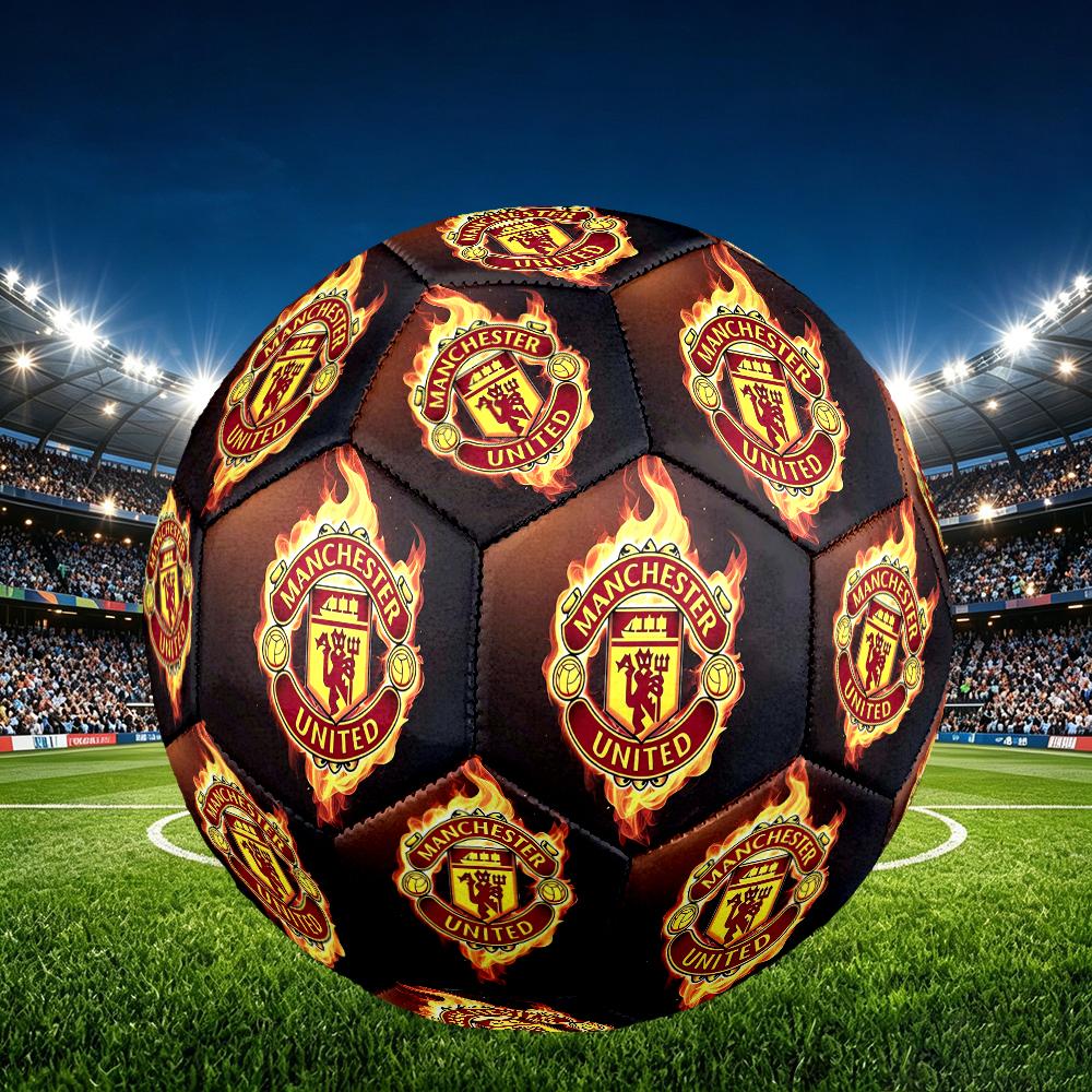 Size 5 Soccer Ball - Outdoor Sport Football with Manchester United Manchester City Pattern, Ideal Gift for Birthdays, Graduation