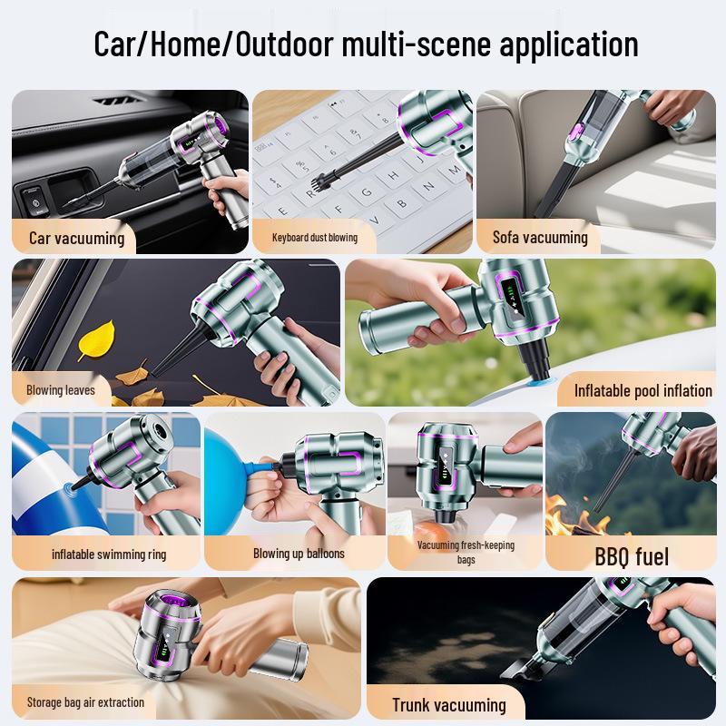 Portable Dual-Use Handheld Car Vacuum Cleaner with Strong Suction & Inflatable Function
