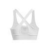 Under Armour Round Neck Solid Color Logo Print Sports Medium Support Bra Women Bras White 1377916-100