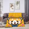 Aggretsuko Flannel Blankets Winter  Soft Throw Blanket for Boy Girl Couch Bed Funny Bedspread Sofa Bed Cover