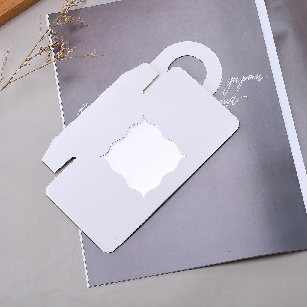 25pcs Wine Bottle Box with Visible Window Collapsible Bottle Hanger Favor Box White