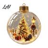 Holy Season Spiritual Gift Glowing Christmas Ball Ornaments Mini Holiday Scene Light-Up Hanging Clear Luminous Keepsake for Memorial Acrylic
