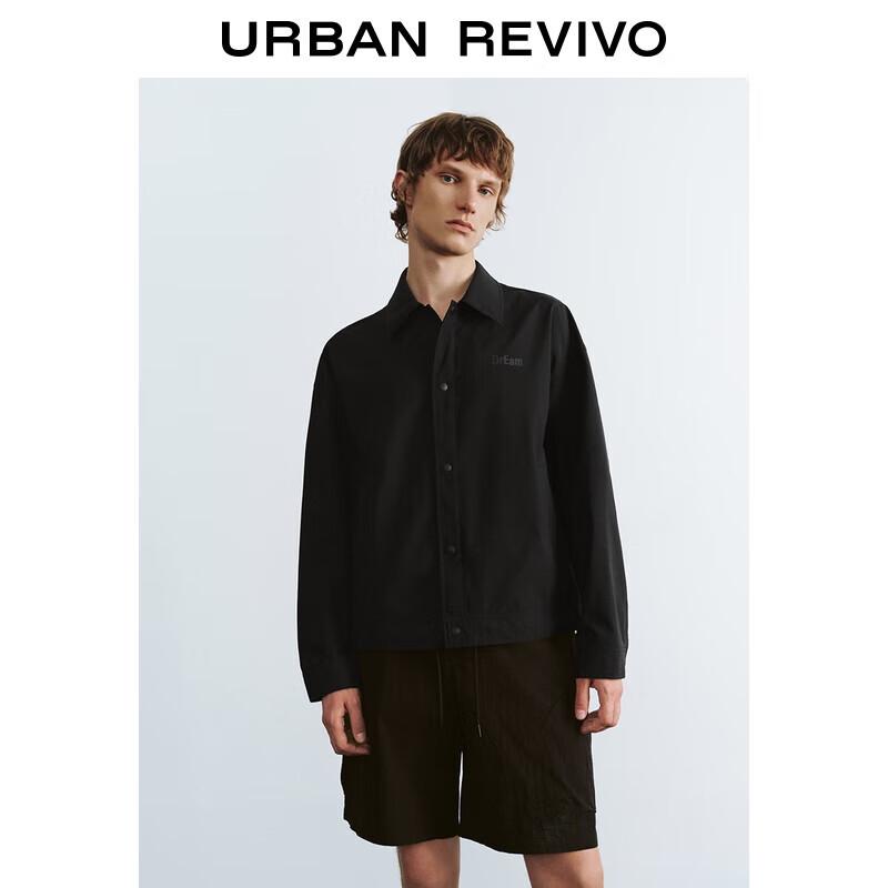 

UR Men s Letter Print Snap Button Jacket L