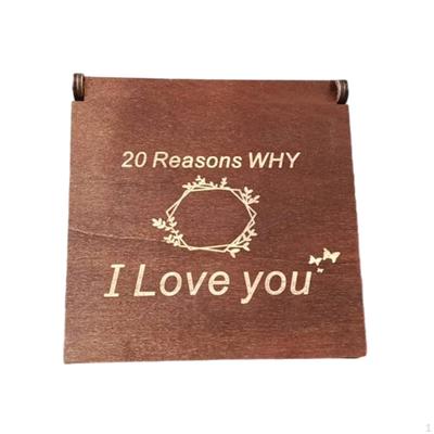 20 Reasons Why I Love You Heart Puzzle with Box Home Decoration Decorative Lightweight Wooden