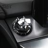 Engine Push Start Button Protector Bulldog Car Stop Cover, Ignition Switch Protective Ring Chrome Plated Shield for Start, Steering Wheel Decor,