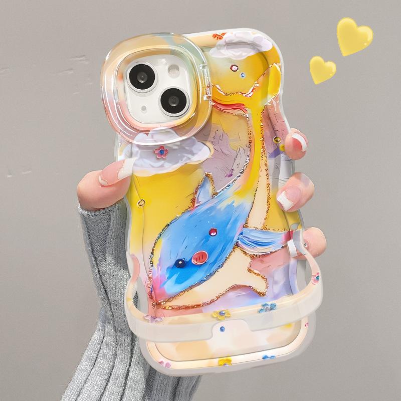 

Совместим с чехлом для телефона Apple 16pro, двойная подставка Vivox200 15, милый и противоударный 14, силиконовый 13 HUAWEI Pura 70 Pro