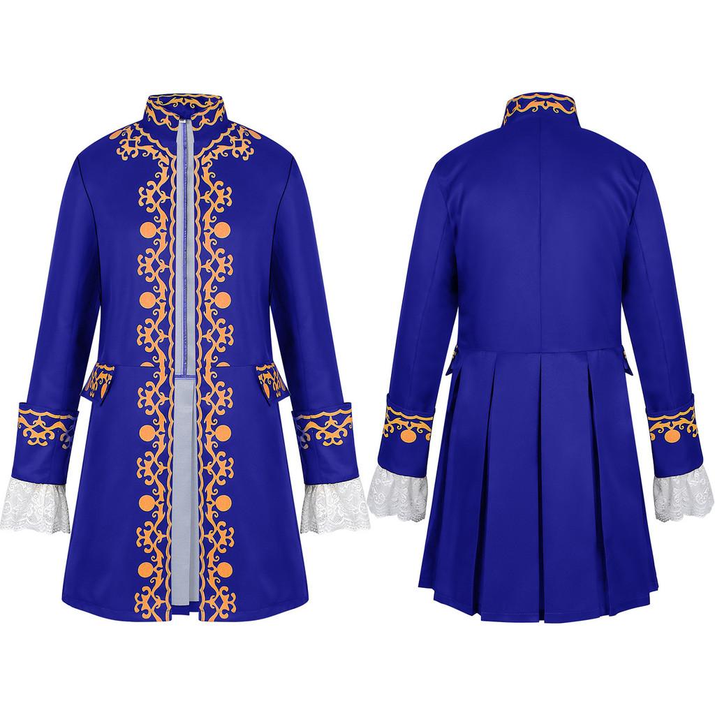 Middle Ages Print Prince Cosplay Costume Coat Halloween Party Performance Stage