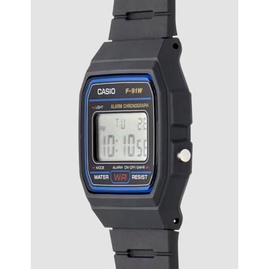Casio F91W-1 Mens Classic Chronograph Alarm LCD Digital Watch Black F-91W-1DG BlackSheer Pleasure Strap