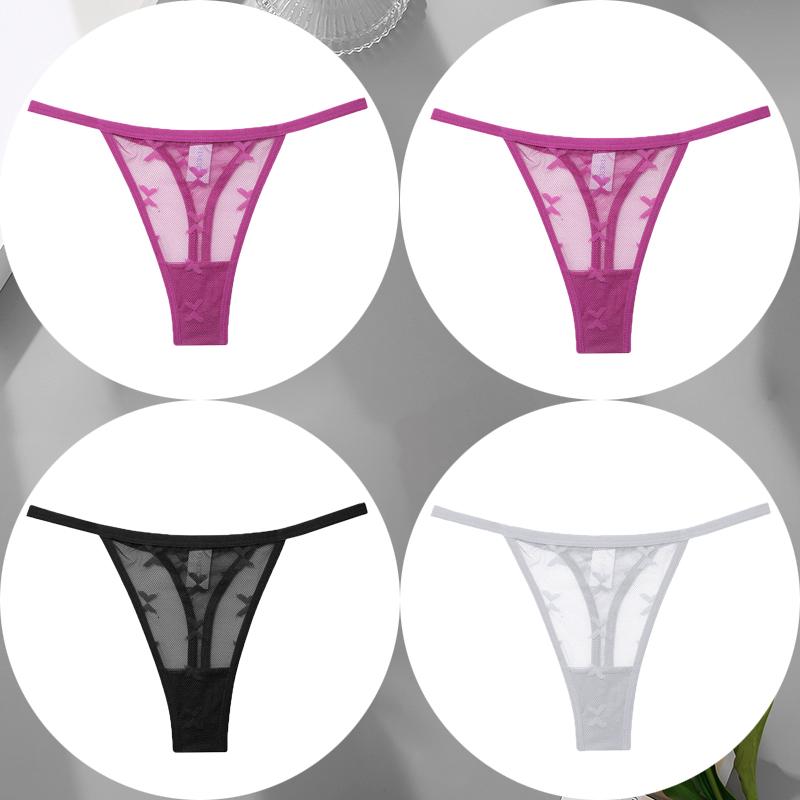 Buy 4PCS/Set Sexy Perspective G-String Mesh Panties Women Seamless ...