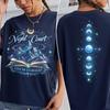 T-shirt Velaris Ville des Étoiles, La Cour de la Nuit, Cadeau pour Fan de Livre Fantastique ACOTAR, T-shirt Sarah J Maas Femme, Montagne Phases Lunaires Célestes