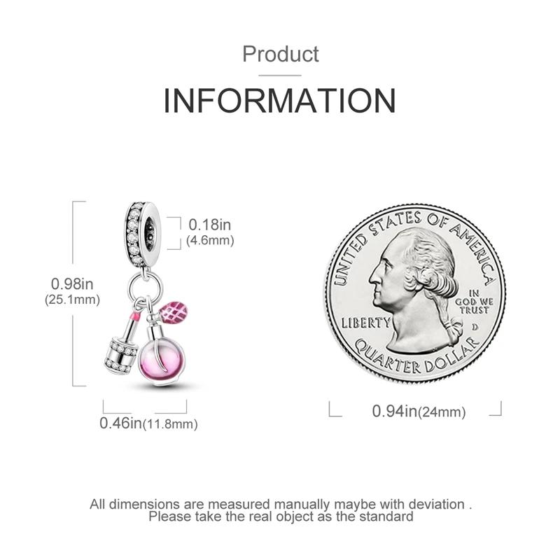 Charming Perfume Pendant Copper Colors Charm Beads Fit Original Charms Bracelet Beads For Women Jewelry Making Gifts