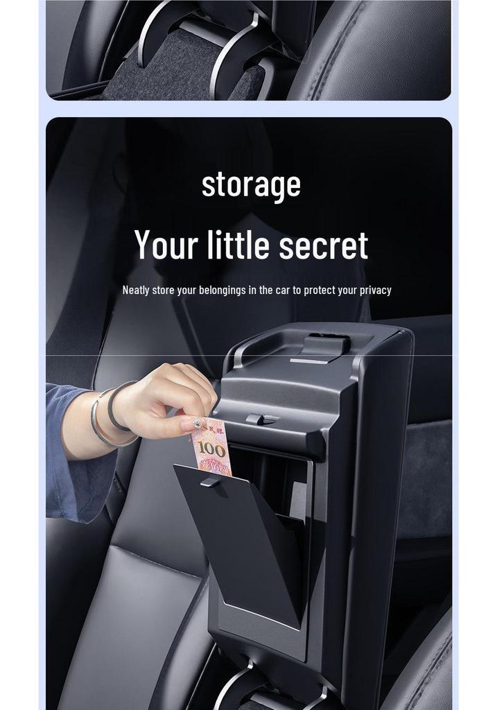 Tesla Model 3/Y Mittelkonsolen-Privatsphären-Aufbewahrungsbox Armlehnen-Organizer YL Modifizierte Zubehörteile