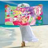 1pc Strawberry Princess3 Beach Towel, Comfortable and Thick, and Swimming/Bath/Picnic/Camping Towel, Suitable for Seaside Beaches