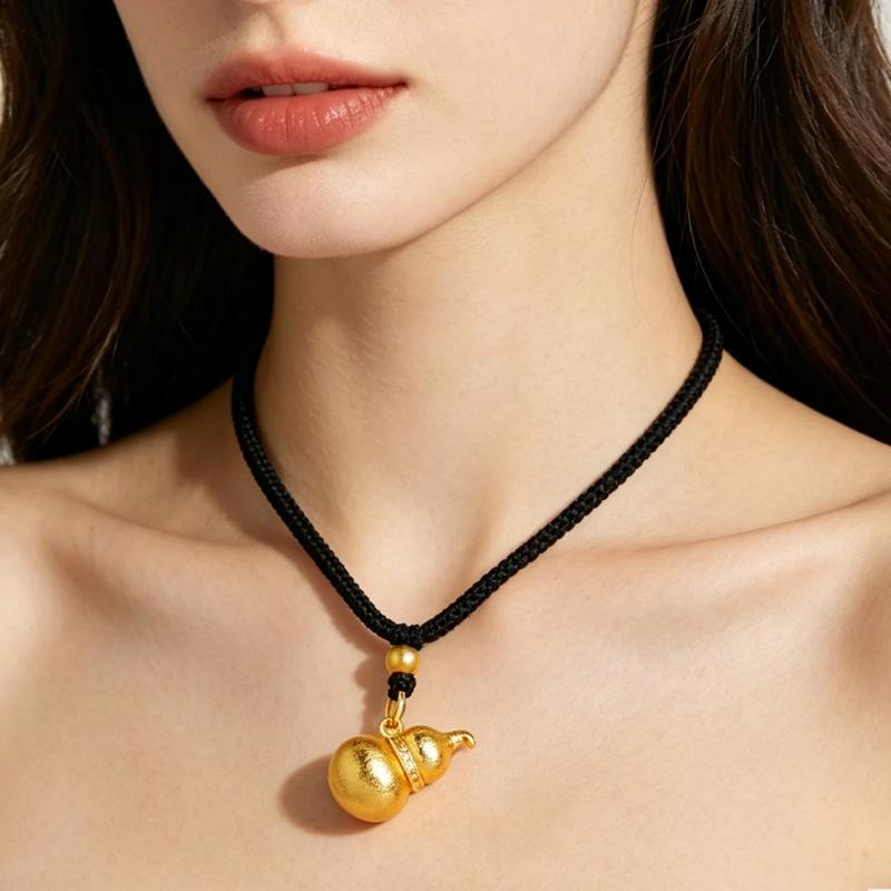 

Calabash Pendants Women s Necklaces Long Black Rope Fashion Neck Zircon Bohemian Vintage Necklaces for Female 2026
